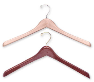 17 inch wood coat hanger from H800 series for retail outerwear display