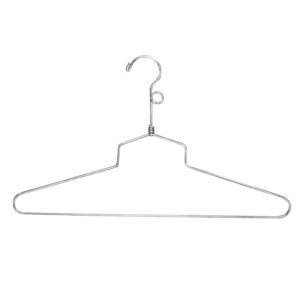 Chrome shirt and dress hanger for retail clothing display