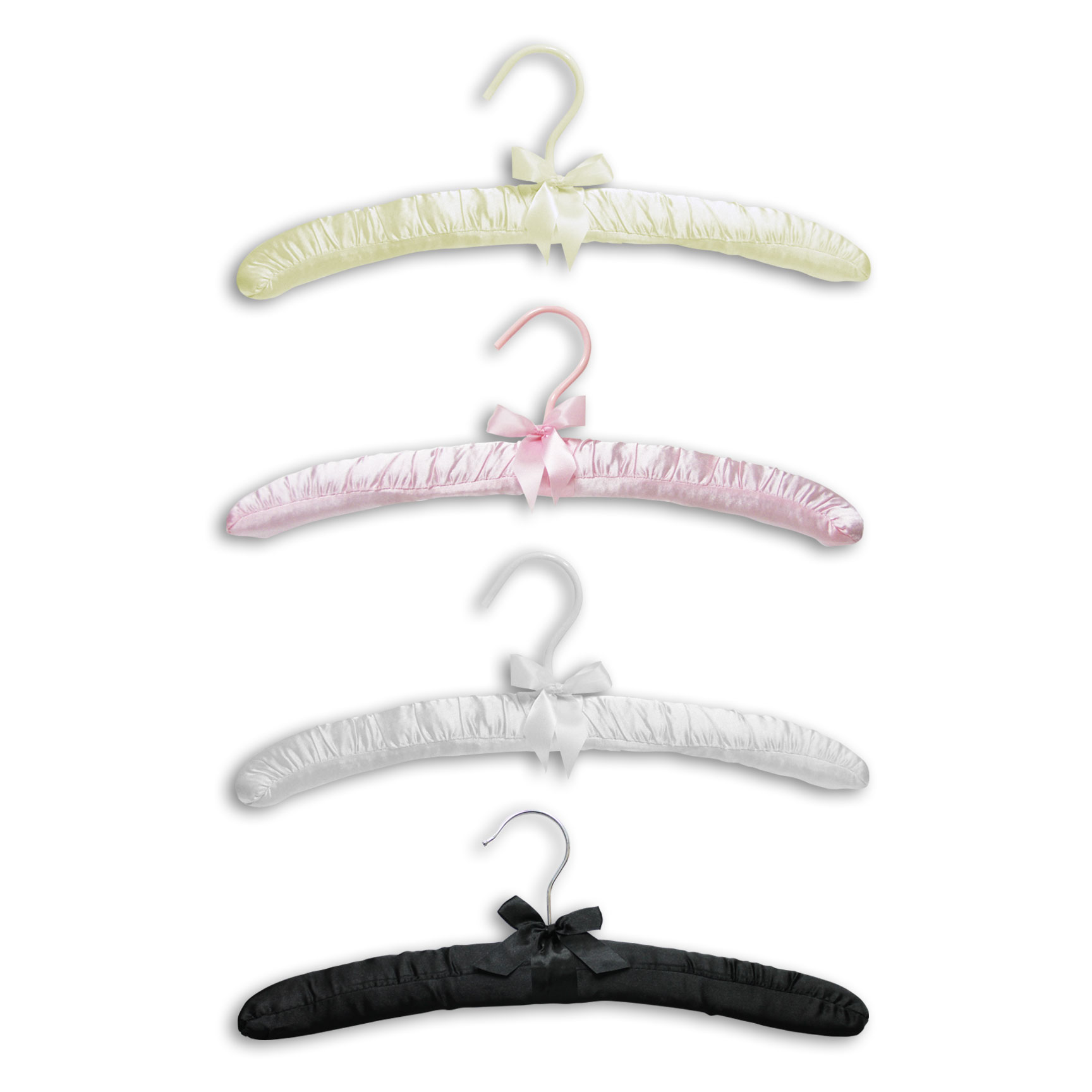 15 inch satin lingerie hanger with padded design for delicate garments