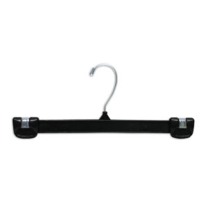 12 inch plastic pant hanger side view showing slim profile design