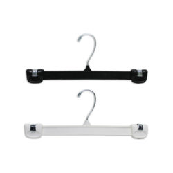 12 inch plastic pant hanger with clips for retail clothing display
