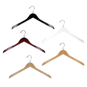 HW01 wood hanger in blonde finish for light and modern retail displays