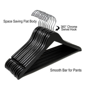 17 inch HW02 wood top hanger with pant bar in cherry finish