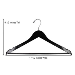 HW02 wood hanger with pant bar showing natural wood grain finish
