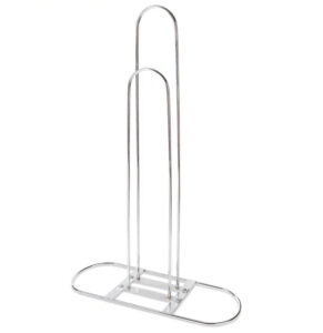 Chrome hanger stacker for organizing multiple hangers vertically on retail clothing racks