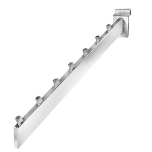 7 ball rectangular waterfall for slatwall cascading garment display arm