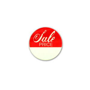Sale price round adhesive tags for retail markdown pricing