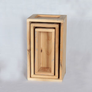three rectangular risers EDP-7062 nested together for compact storage