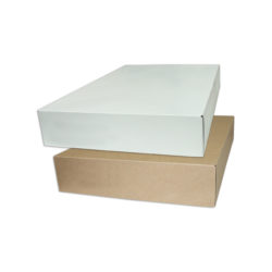 19 x 12 x 3 inch apparel box in kraft and white for retail clothing packaging