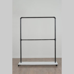white steel rolling rack
