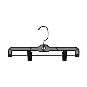 14 inch heavy weight smoke plastic pant and skirt hanger with chrome clips