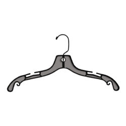 17 inch X-heavy weight smoke plastic blouse and dress hanger with chrome hook