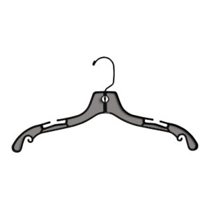 17 inch X-heavy weight smoke plastic blouse and dress hanger with chrome hook