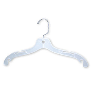 17 inch standard weight dress and blouse hanger for retail clothing display
