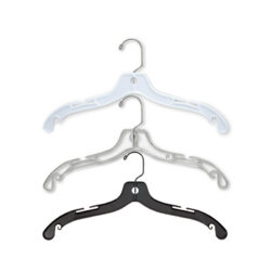 17 inch extra heavy weight plastic dress and blouse hanger H0410 black