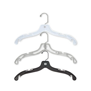17 inch extra heavy weight plastic dress and blouse hanger H0410 black