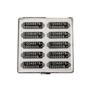 Retail price cube set with gold number inserts for professional merchandise pricing