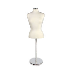 White blouse form with base and neckblock for retail clothing display