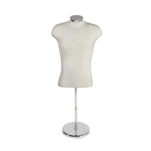 Shirt form display with neckblock detail showing jersey fabric covering