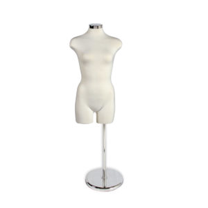 Womens torso form with neckblock detail showing jersey fabric covering