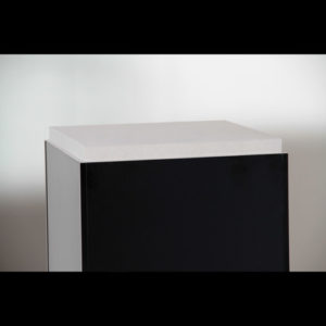 frameless pedestal case large JPED16 rear view showing access panel