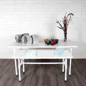 Small White Pipe Style Table – view 3