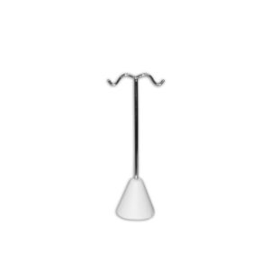 White Leatherette Earring Stand