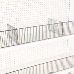 Gondola fencing and dividers for organizing merchandise on gondola shelving units
