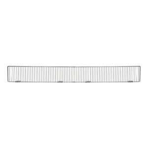 Close-up of gondola wire fencing attachment method on gondola shelf