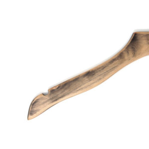 Vintage finish wood hanger with notched shoulders for straps and dresses