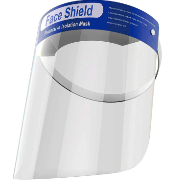 Safety face shield with adjustable headband for personal protective equipment