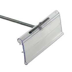 Slatwall flip-end scanner hooks installed on slatwall panel display