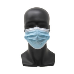 Matte black male display head with ears - front view