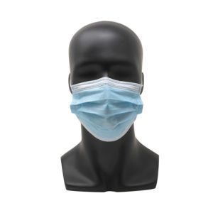 Matte black male display head with ears - front view