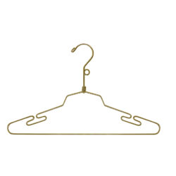 17 inch gold lingerie hanger with loop for retail intimate apparel displays closeout