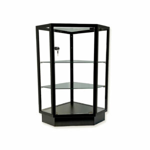 Extra vision corner showcase display case for retail stores