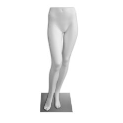 White ladies single mannequin leg display form for showcasing hosiery socks and legwear in retail stores