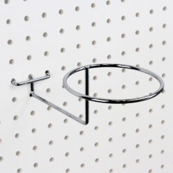 Pegboard hat display hook in chrome finish