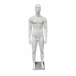 White Glossy Male Mannequin with Facial Features