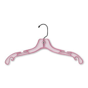17 inch X-heavy weight pink blouse and dress hanger with black hook for retail stores