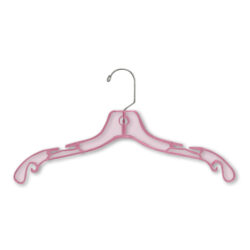 17 inch X-heavy weight pink blouse and dress hanger with chrome hook for retail stores