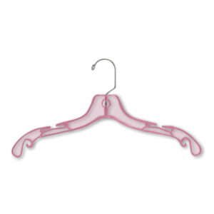 17 inch X-heavy weight pink blouse and dress hanger with chrome hook for retail stores