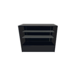 4' All Black Showcase with Black Hardware
