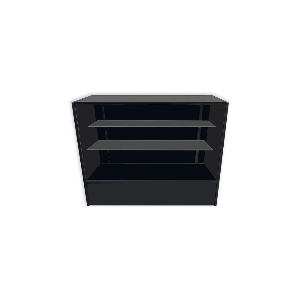 4' All Black Showcase with Black Hardware