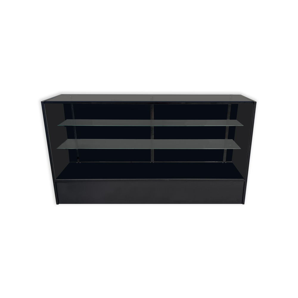 6' All Black Showcase with Black Hardware