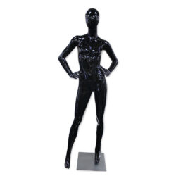 Female Egghead Mannequin in Glossy Black