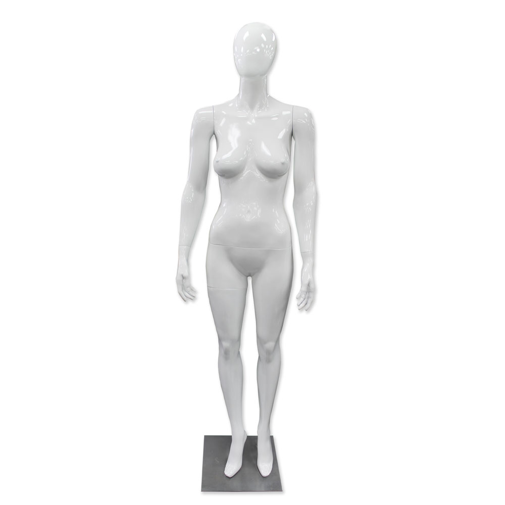 Female Egghead Mannequin in Glossy White