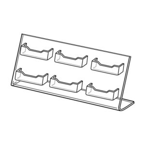 6-Pocket Business Card Holder — 6 pocket acrylic business card holder countertop