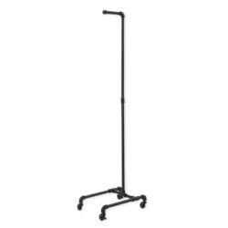 Pipe style single costumer rack with 4 legs in matte black
