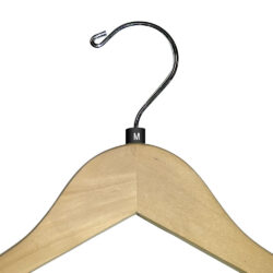 Snap on size markers black with white print for retail clothing hangers